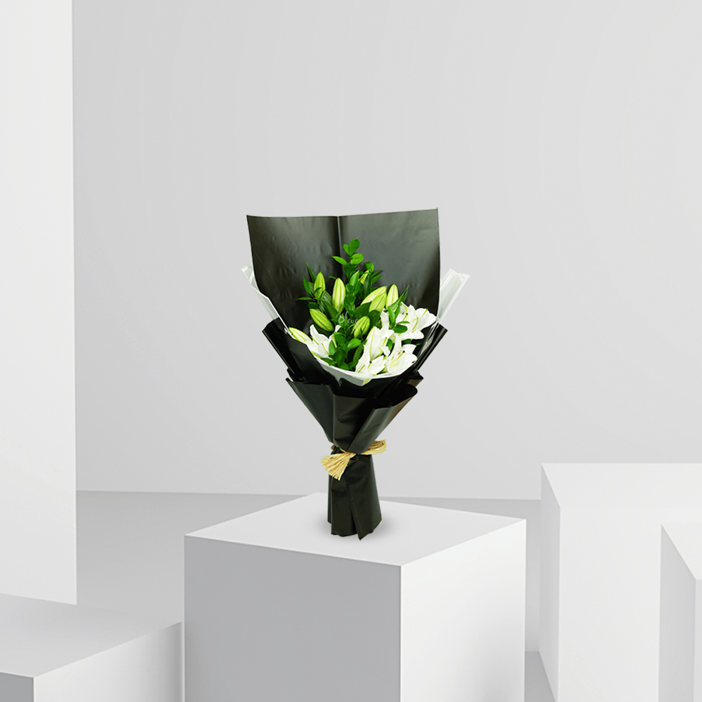 Aliyah White B1012 - Buy Bouquet in Qatar | 24 Hour Flower