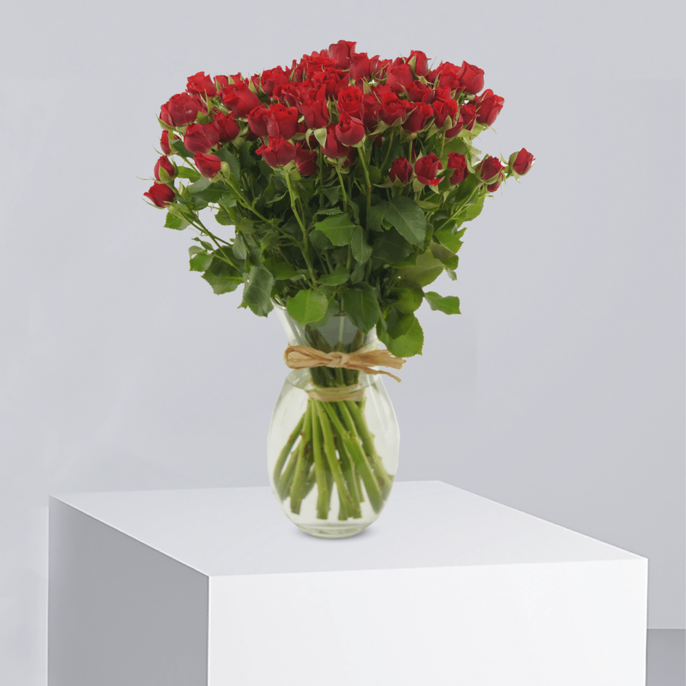 Crimson Elegance - T4028 - Buy Vase Arrangement in Qatar | 24 Hour Flower