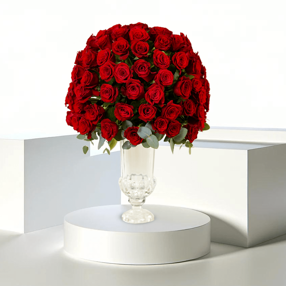 Crimson Luxe - Buy Vase Arrangement in Qatar | 24 Hour Flower