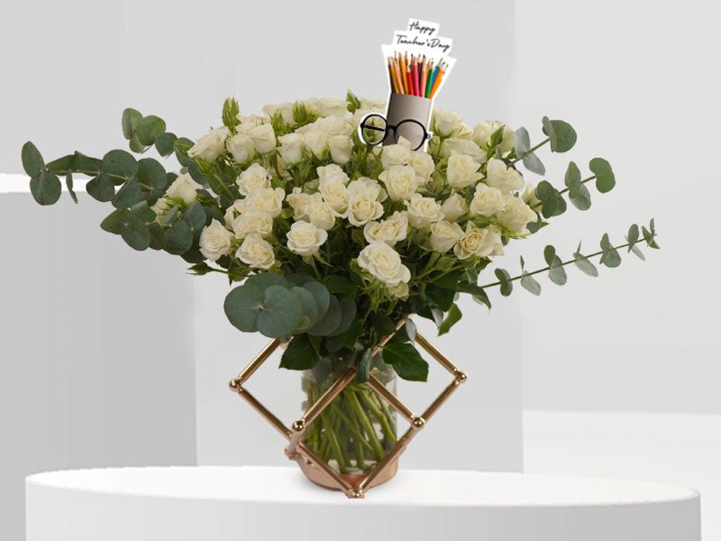 Ethereal Whites - 15504 - Buy Vase Arrangement in Qatar | 24 Hour Flower