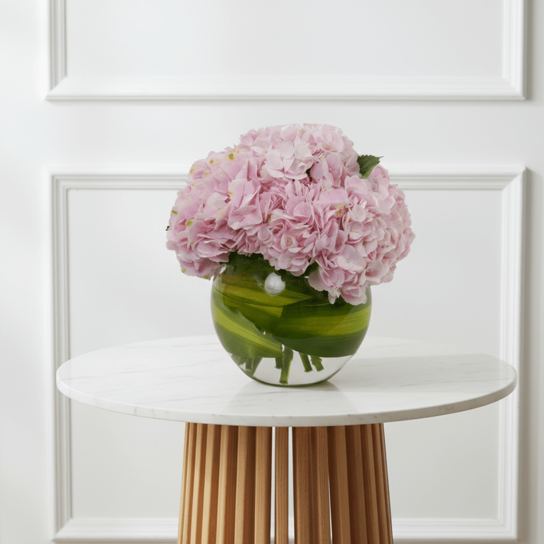 Hydrangea Bliss - Buy Vase Arrangement in Qatar | 24 Hour Flower