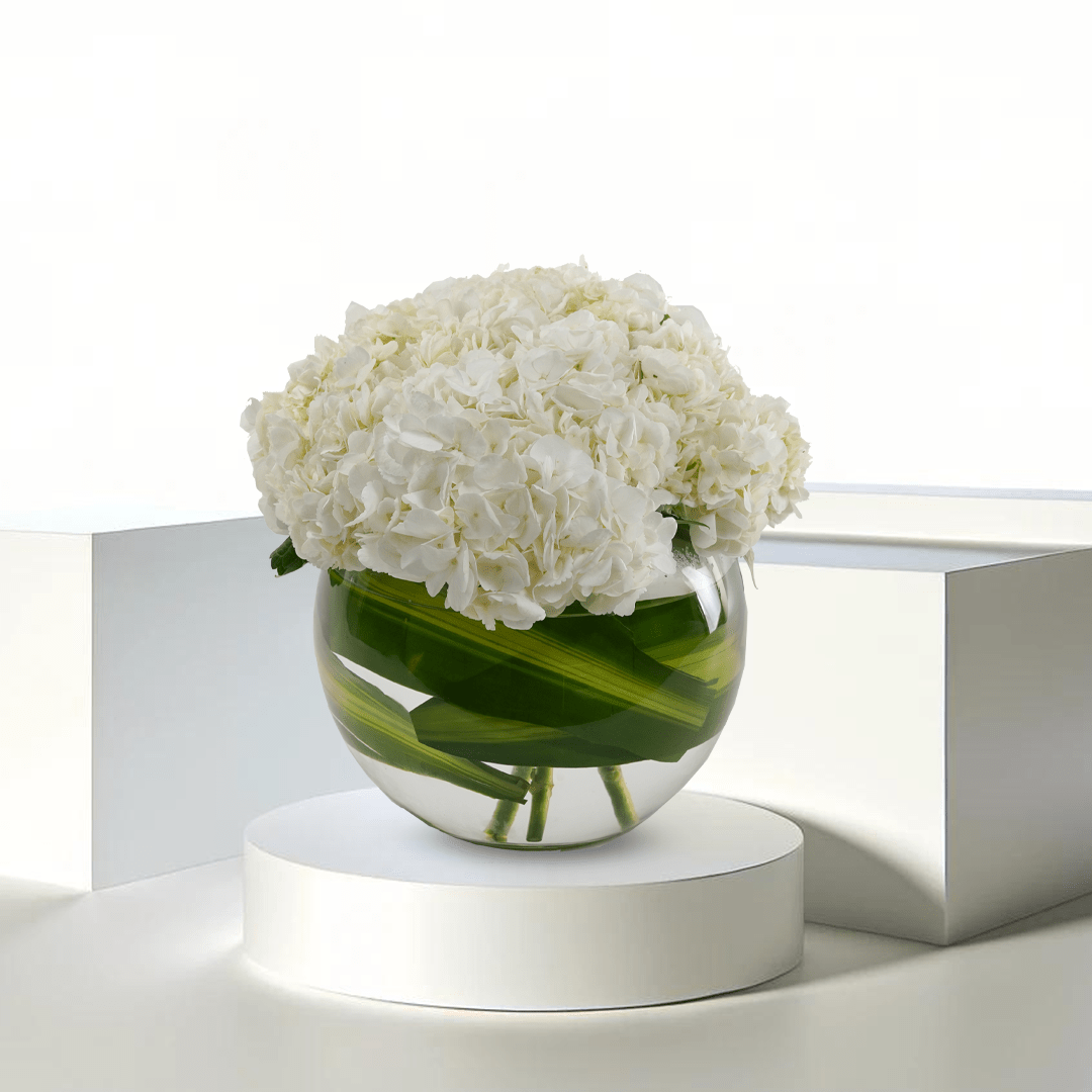 Hydrangea Bliss - Buy Vase Arrangement in Qatar | 24 Hour Flower