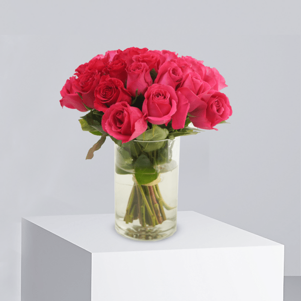 Rose Rhapsody - Buy Vase Arrangement in Qatar | 24 Hour Flower