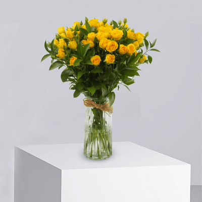 Sunny Serenity - T4020 - Buy Vase Arrangement in Qatar | 24 Hour Flower