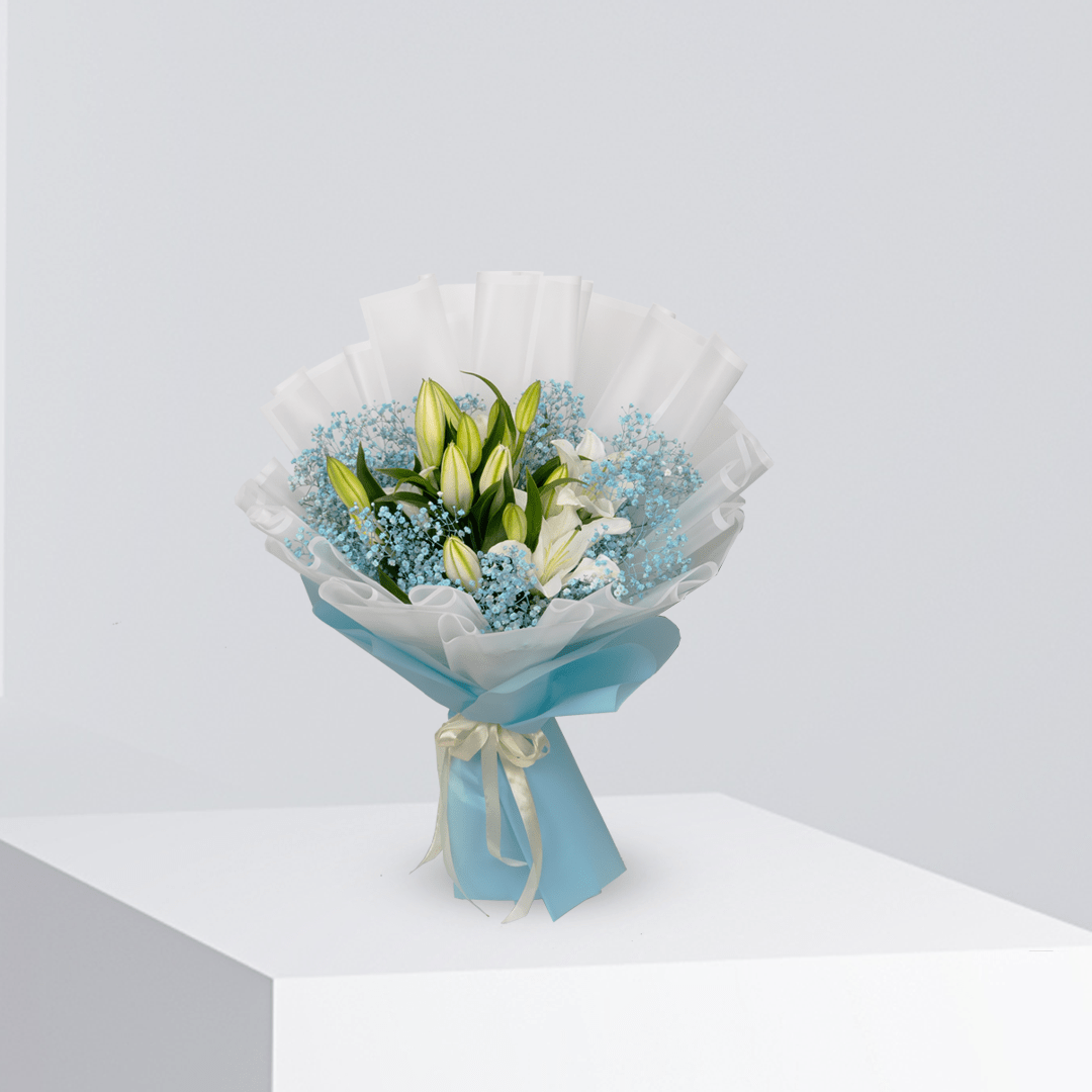 Lilies Breath - White - Buy Bouquet in Qatar | 24 Hour Flower