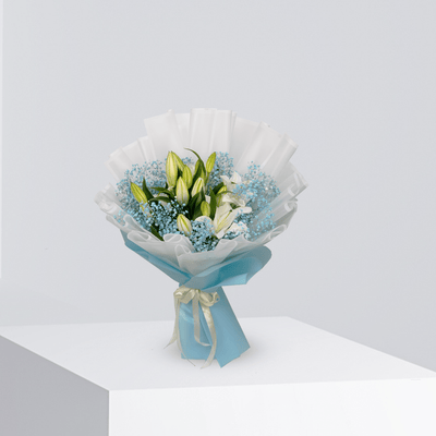 Lilies Breath - White - Buy Bouquet in Qatar | 24 Hour Flower