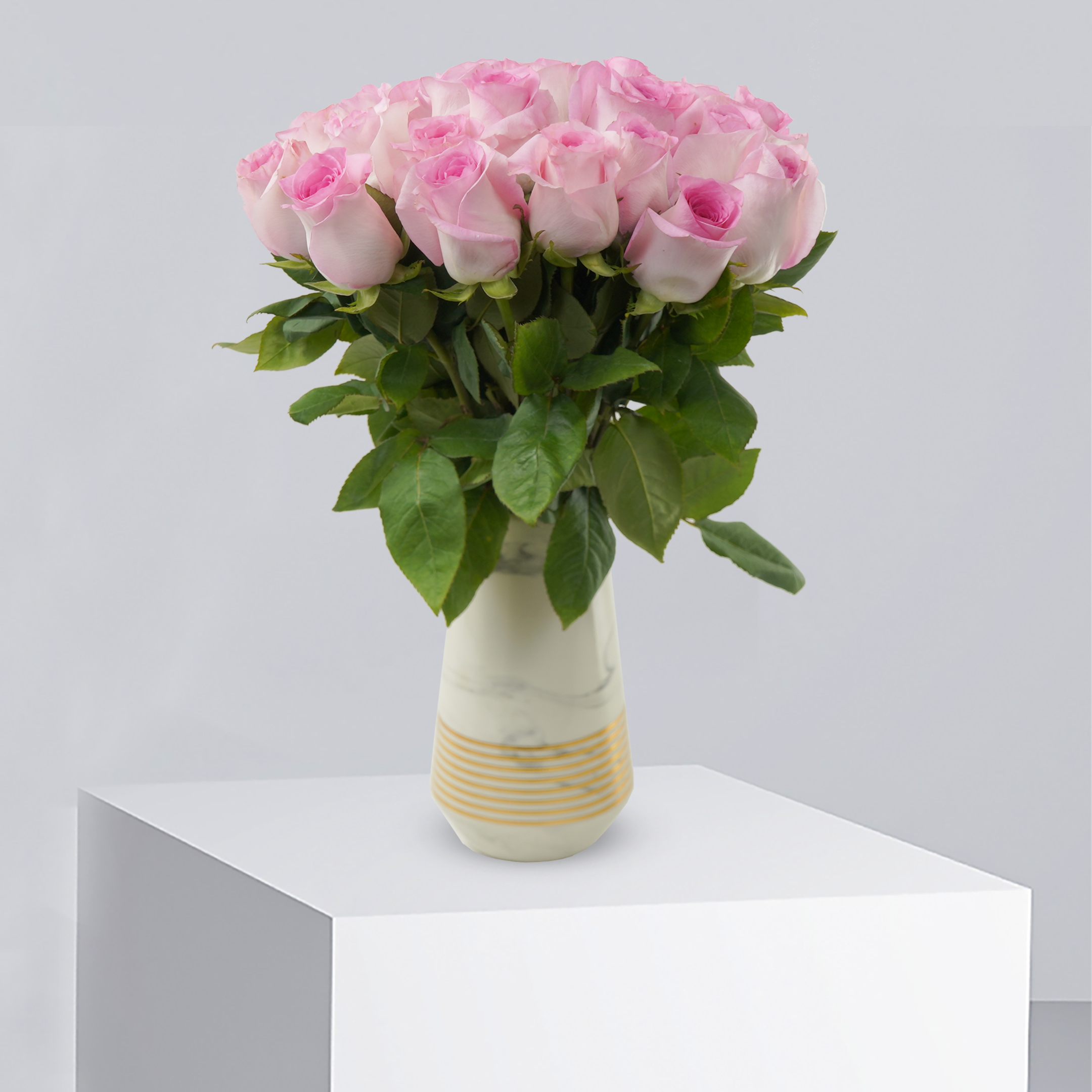Pink Rose With Vase - THF1079