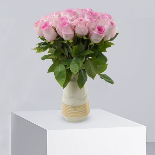 Pink Rose With Vase - THF1079