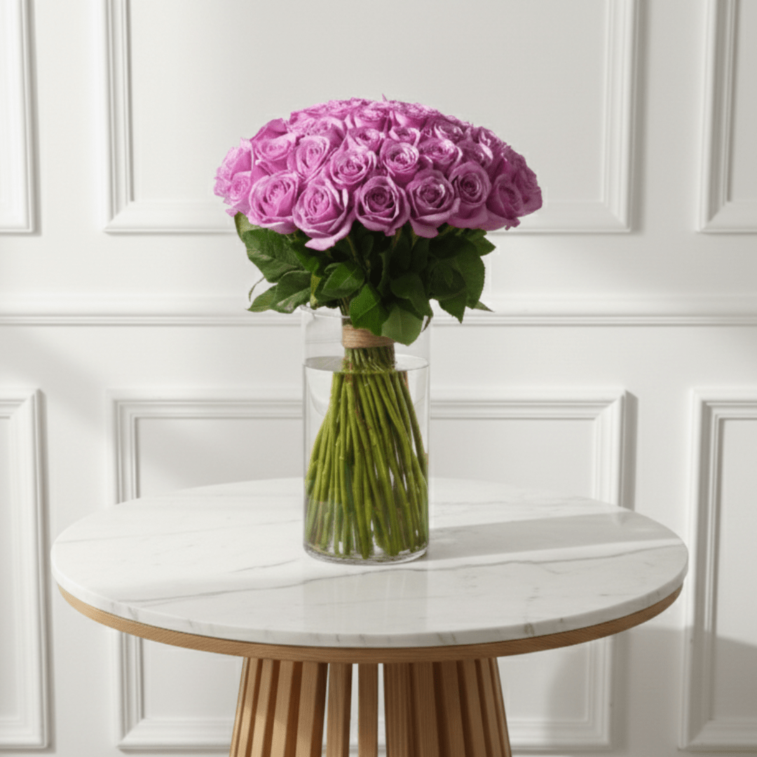 50 Rose Vase Delight - THF4000 - Buy Vase Arrangement in Qatar | 24 Hour Flower