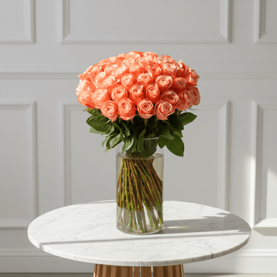 50 Rose Vase Delight - THF4000 - Buy Vase Arrangement in Qatar | 24 Hour Flower