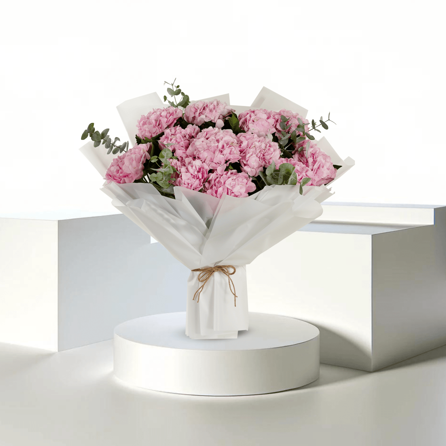 Blushing Hydrangeas - Buy Bouquet in Qatar | 24 Hour Flower