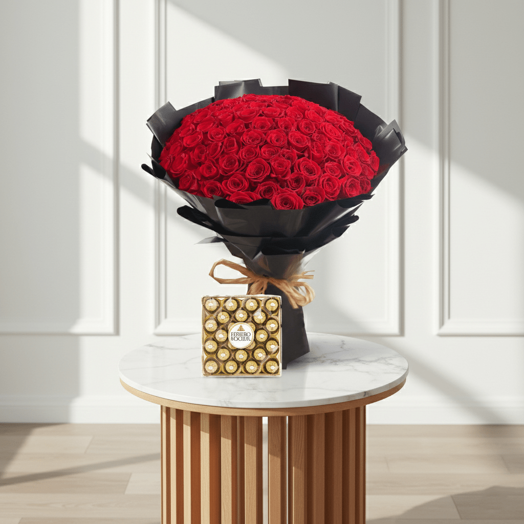 Scarlet Noir - THF1083 - Buy Bouquet in Qatar | 24 Hour Flower
