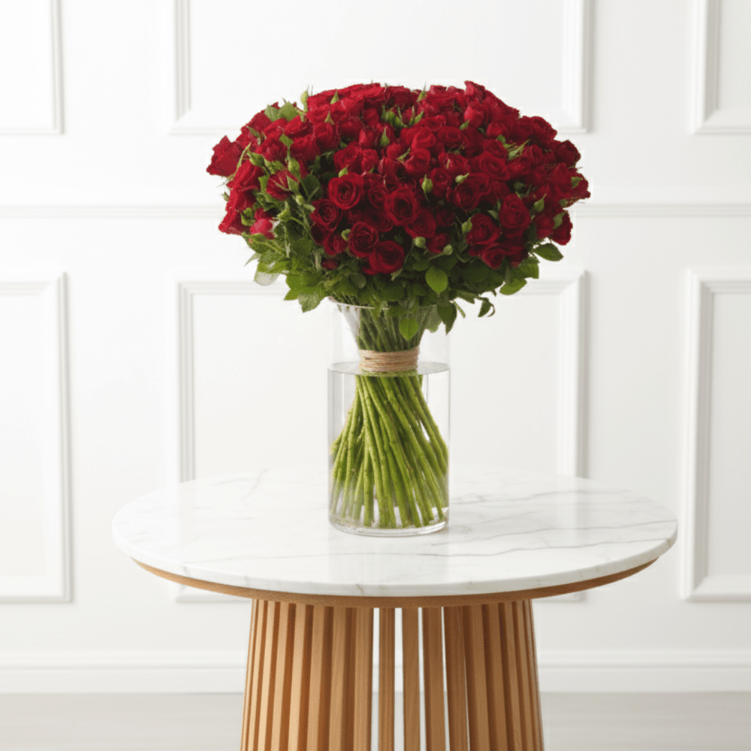 Snowy Spray Ensemble - THF4004 - Buy Vase Arrangement in Qatar | 24 Hour Flower