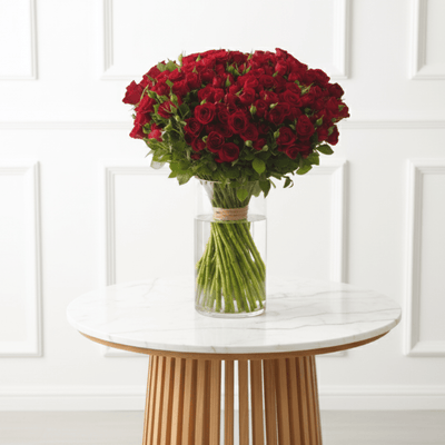 Snowy Spray Ensemble - THF4004 - Buy Vase Arrangement in Qatar | 24 Hour Flower