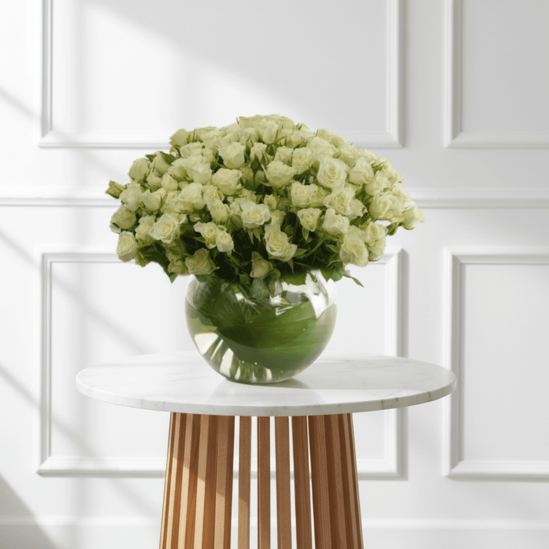 Spray Sweetness (White) - WD - Buy Vase Arrangement in Qatar | 24 Hour Flower