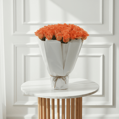 The Rustic Orange Bouquet WD - Buy in Qatar | 24 Hour Flower