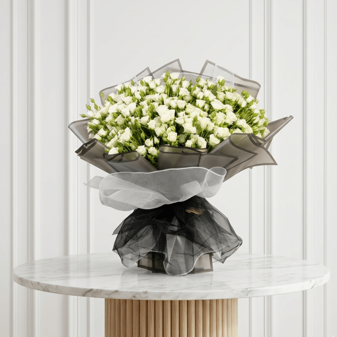 White Elegance - T1070 - Buy Bouquet in Qatar | 24 Hour Flower